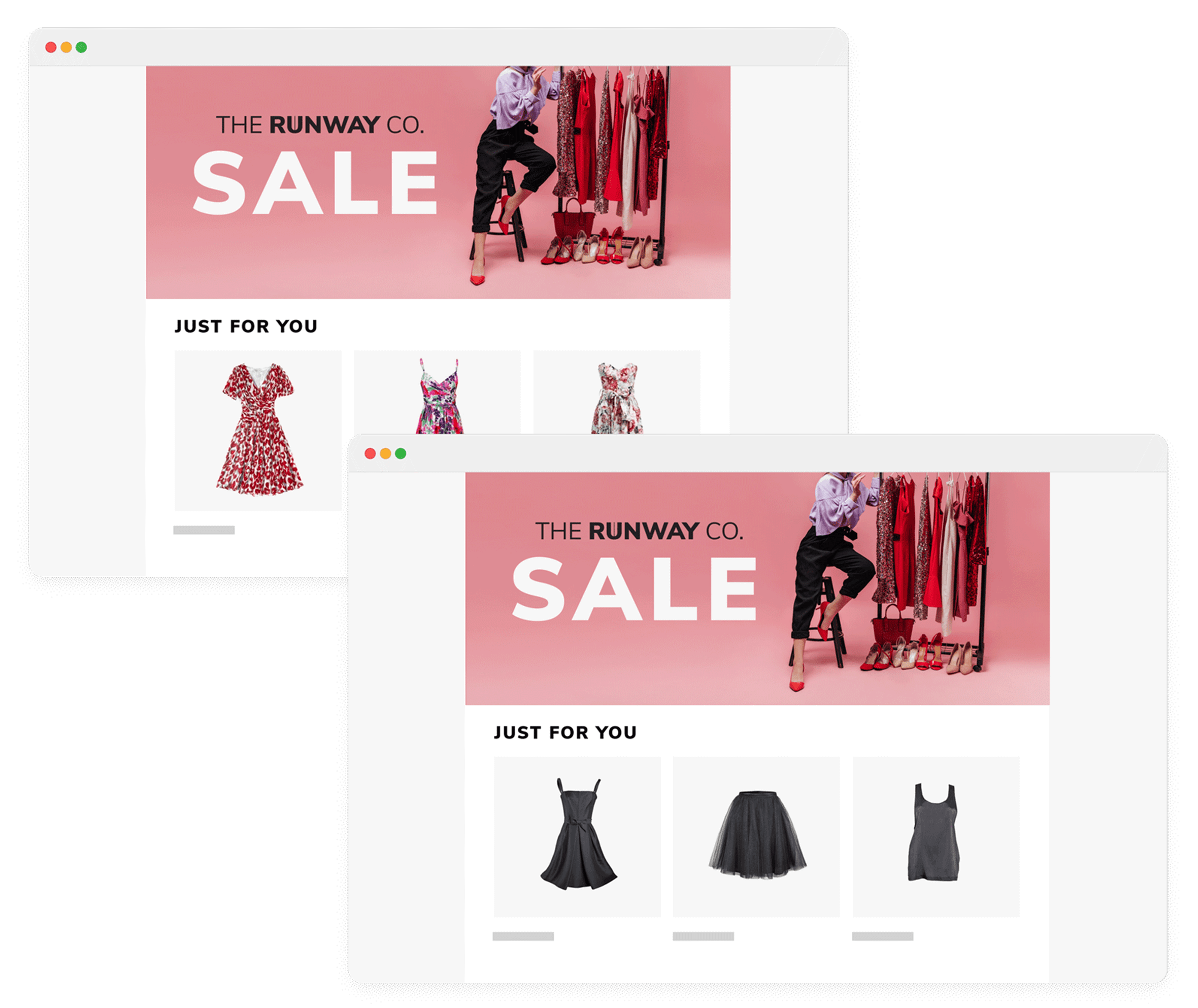 Promotional email with personalized product recommendations